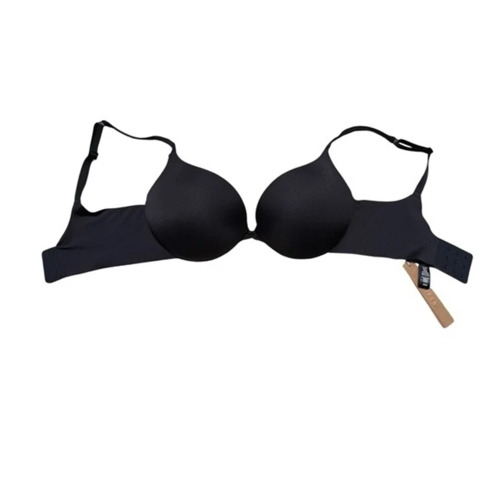 SKIMS Ultimate Push Up Plunge Bra Onyx Black‎ 32DD BR-UWR-1881 NEW - Picture 4 of 6